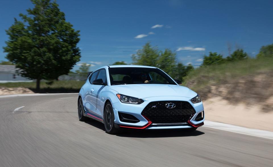 <p>Bathed in Performance Blue paint (red, white, and black also are available), the N division's signature color, this Veloster N serves as both a welcome counterpoint to the growing ranks of SUVs that clutter our parking lot and a plucky sidekick to the 2019 Honda Civic Type R that also recently joined our long-term fleet.</p>