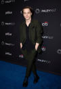 <p>Natalia Dyer’s boyfriend Charlie Heaton is also a pro behind the lens. For the 2018 PaleyFest screening of Netflix’s <em>Stranger Things</em> at the Dolby Theatre, the actor donned a khaki suit. <em>[Photo: Getty]<br></em> </p>