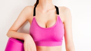 Sports-Bra-On-Larger-Bust-Stock-Photo