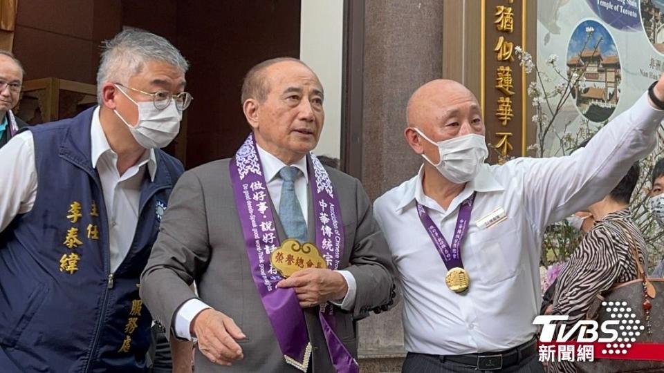 王金平9日到佛光山弔唁星雲大師。（圖／記者林炫均攝）