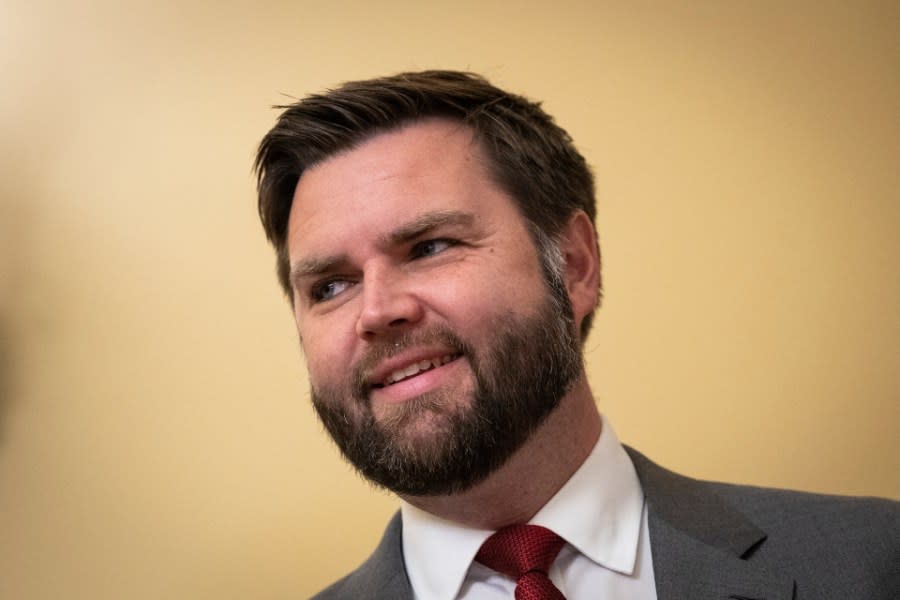 Sen.-elect JD Vance (R-OH) is seen during a photo opportunity with newly elected Republican Senators in Senate Minority Leader Mitch McConnell's office at the U.S. Capitol on November 15, 2022 in Washington, DC.