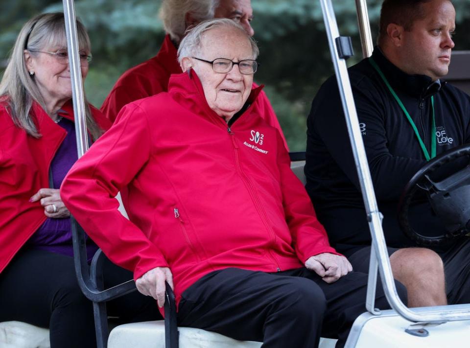 Warren Buffett, Chairman and CEO of Berkshire Hathaway, makes his way to a morning session at the Allen & Company Sun Valley Conference on July 13, 2023 in Sun Valley, Idaho.