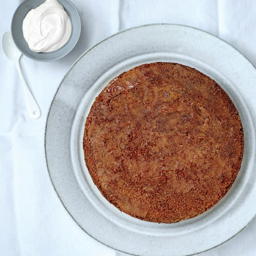 Brown Butter-Polenta Cake with Maple Caramel