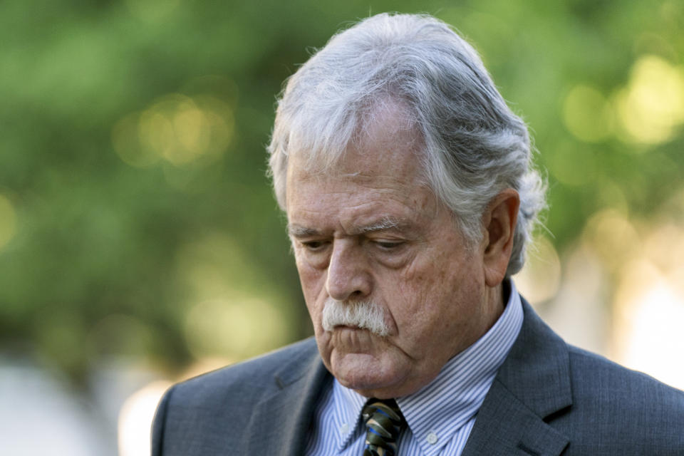 FILE - Thomas Caldwell of Berryville, Va., a defendant charged with seditious conspiracy in one of the most serious cases to emerge from the Jan. 6, 2021 attack on the U.S. Capitol, arrives at the federal courthouse, Sept. 28, 2022, in Washington. Federal prosecutors are preparing to lay out their case against the founder of the Oath Keepers’ extremist group and four associates. They are charged in the most serious case to reach trial yet in the Jan. 6, 2021, U.S. Capitol attack. Opening statements are expected Monday. (AP Photo/Manuel Balce Ceneta, File)