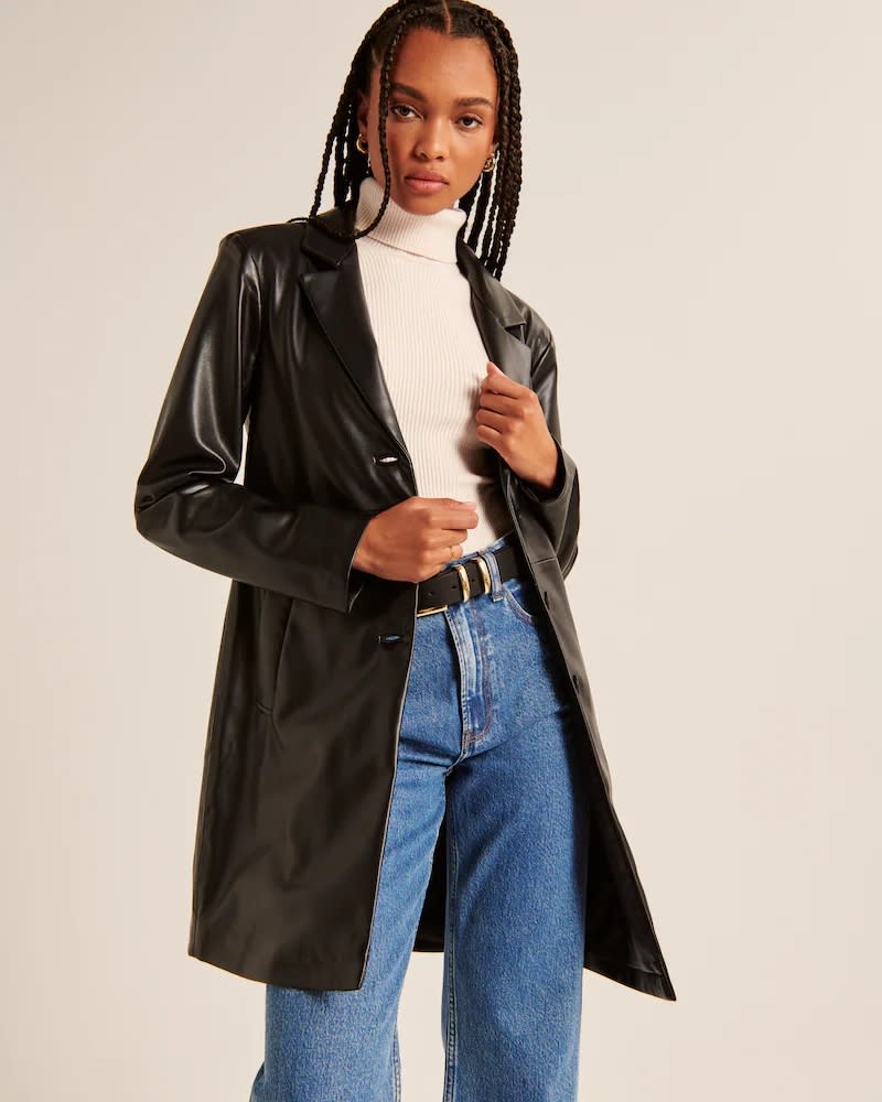 vegan leather coat womens