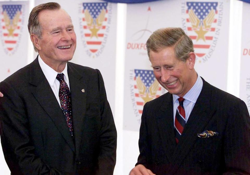 George H.W. Bush and Prince Charles in September 2002