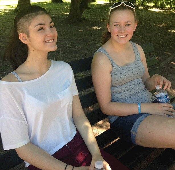 Chloe Wickham and her friend Agathe, who tragically passed away not long after Chloe was given the all-clear. <i>(Photo courtesy TheBrainTumourCharity.org)</i>