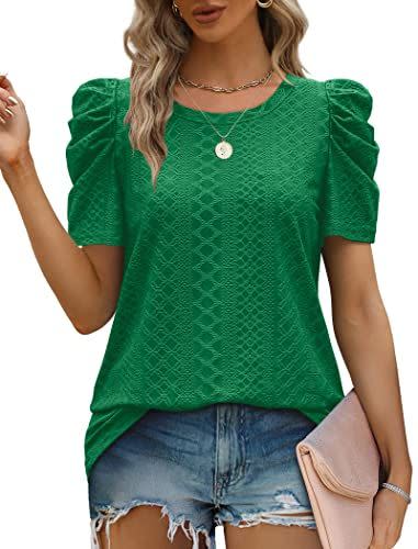 31) Short Sleeve Green Knit Top