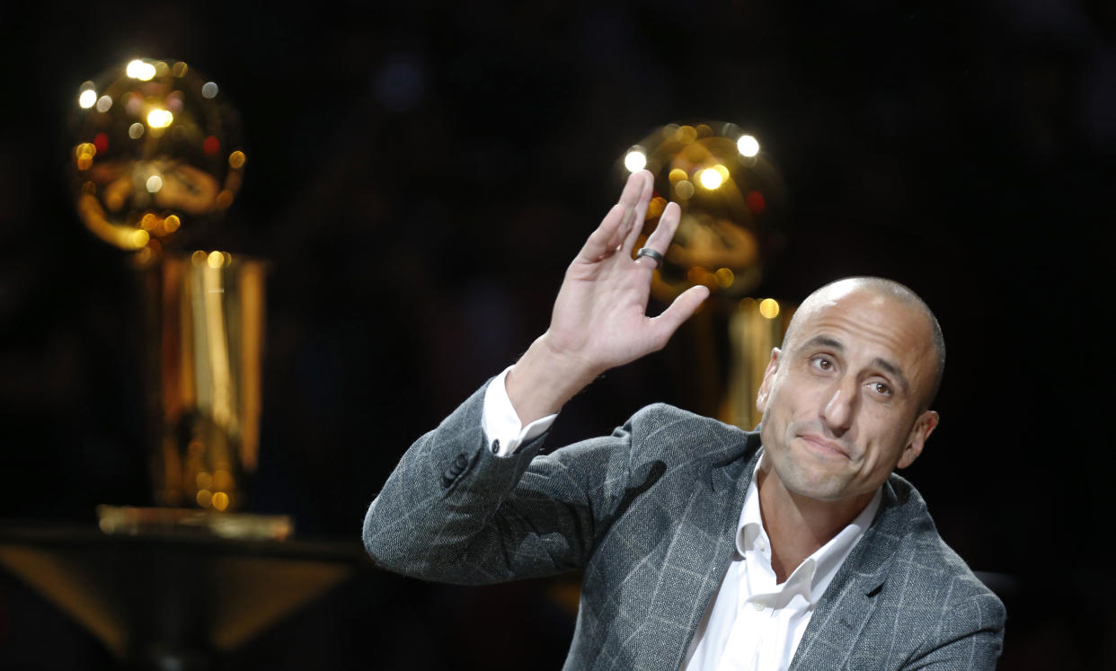Manu Ginobili retired from the San Antonio Spurs as a player in 2018. (Ronald Cortes/Getty Images)