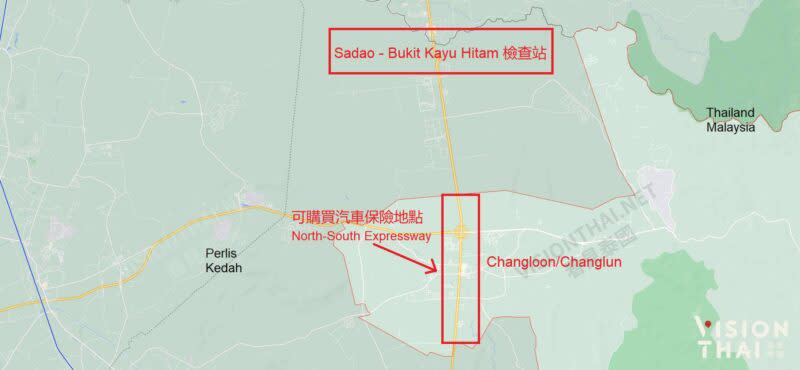 嶂伦(Changlun)可購買保險地點（圖片來源：Google Maps）