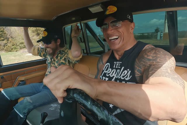 <p>Chris Janson/YouTube</p> Dwayne Johnson and Chris Janson