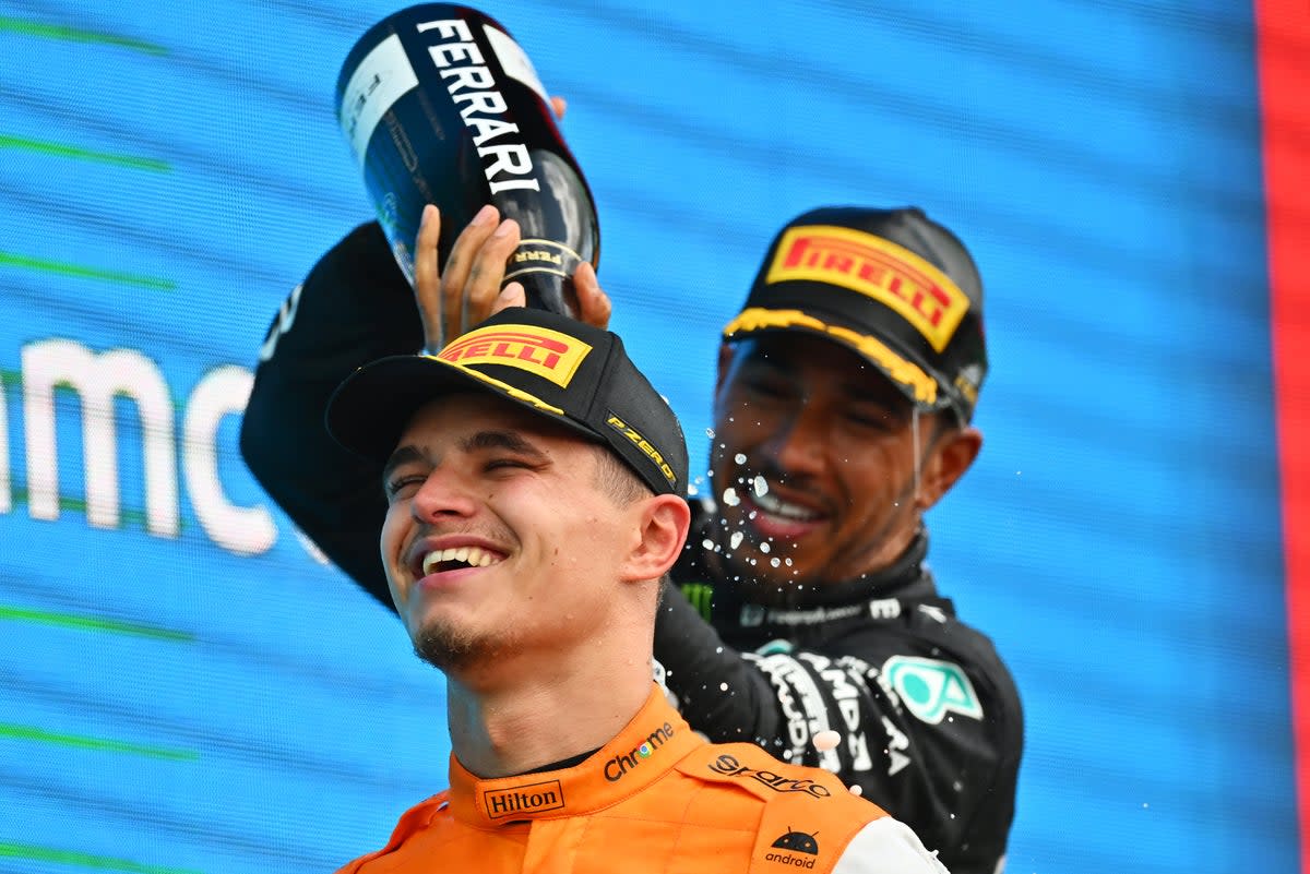 Two Britons on the podium at Silverstone for the first time since David Coulthard led a home one-two ahead of Eddie Irvine in 1999 (Getty Images)