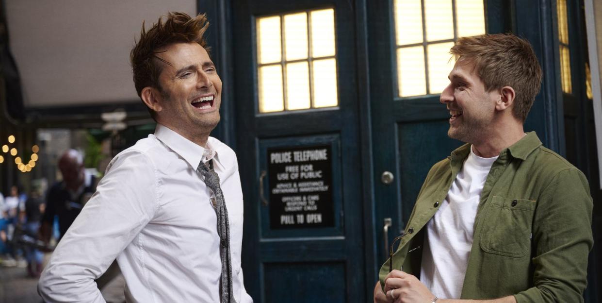 david tennant and steffan powell on doctor who unleashed