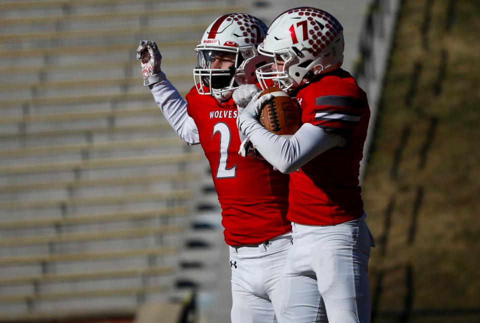 The Reeds Spring Wolves take on the Cardinal Ritter Lions during a state championship game at Faurot Field in Columbia, Mo on Saturday, Dec. 3, 2022.