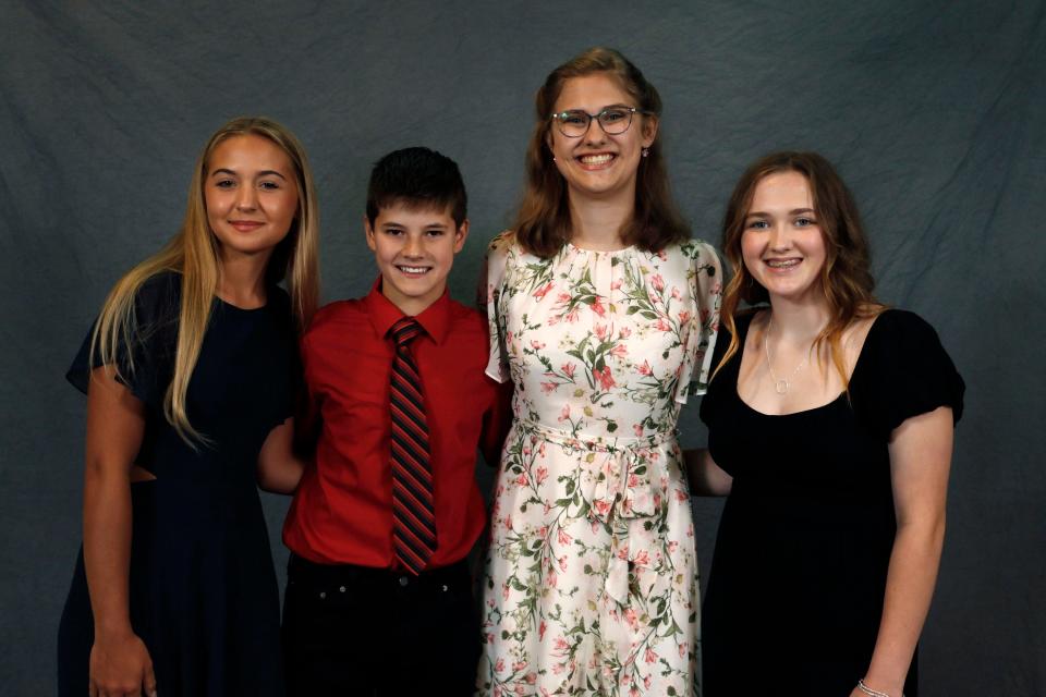 From left to right are Kate Johnson, Silas Koehler, Julie Ribo and Paisley Alt.