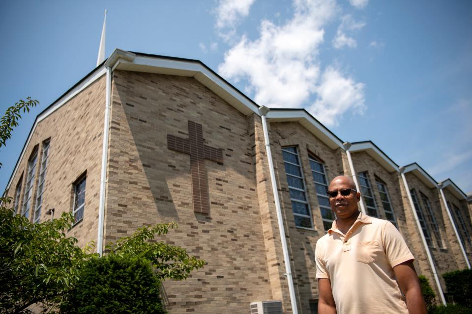 The Rev. Preston Thompson Jr. at Ebenezer Baptist Church on Saturday, July 24, 2021. As a growing number of people leave religion, Thompson is reaching out to young people in the community and trying to lure them back.