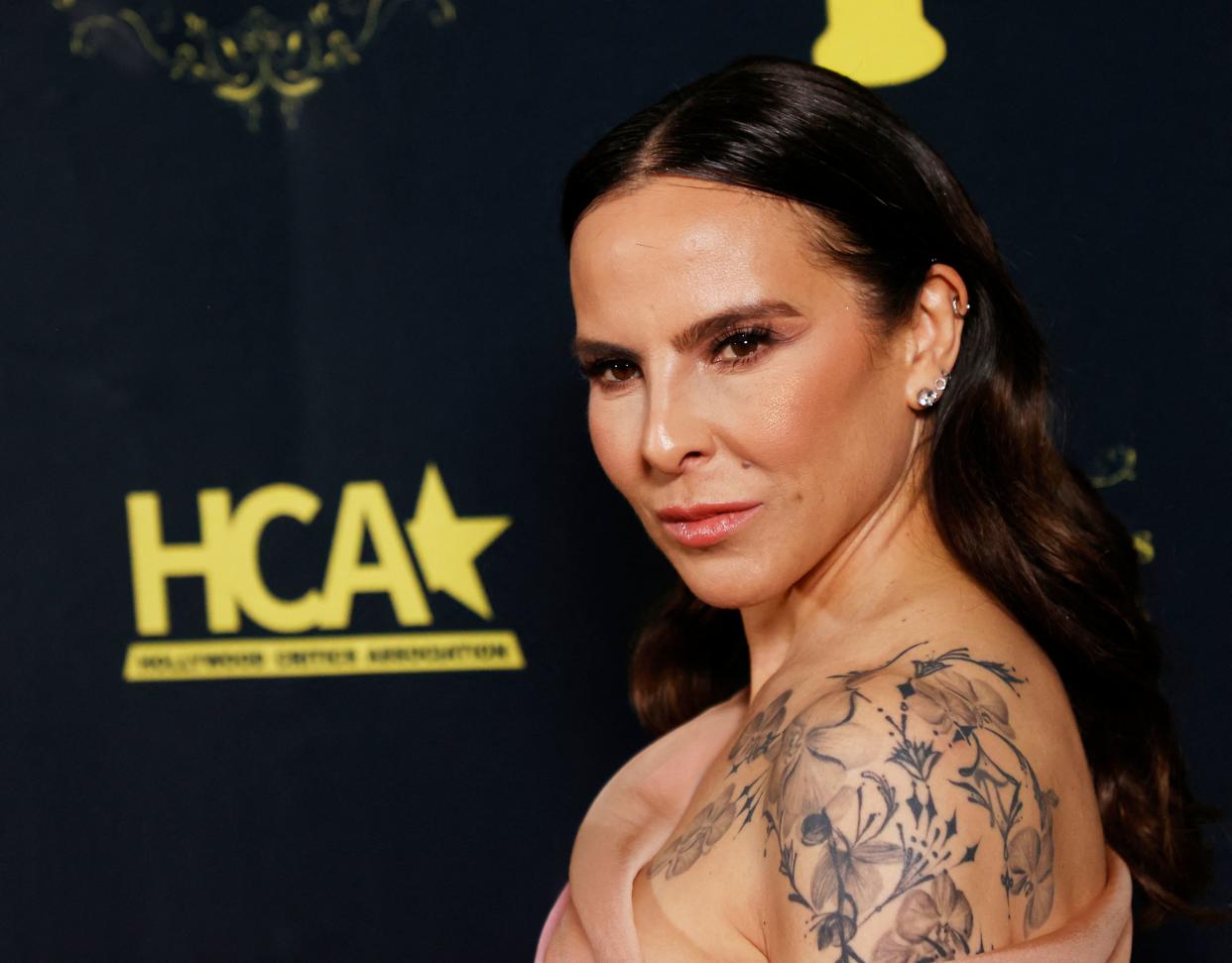 Mexican actress Kate del Castillo arrives for the 6th Hollywood Critics Association Film Awards at the Beverly Wilshire, in Beverly Hills, California, on February 24, 2023. (Photo by Michael Tran / AFP) (Photo by MICHAEL TRAN/AFP via Getty Images)