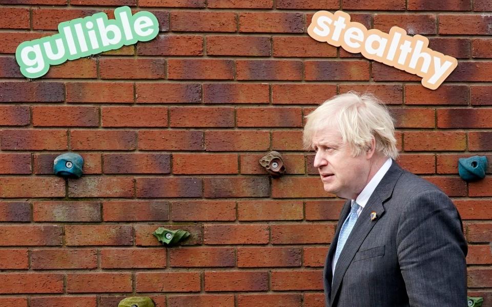 Boris Johnson during his visit to a school in Stoke-on-Trent - Christopher Furlong/Getty Images Europe