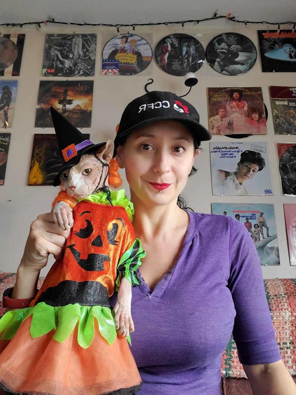 Imogen, pictured with a Halloween-ready Morbo. (Collect/PA Real Life)
