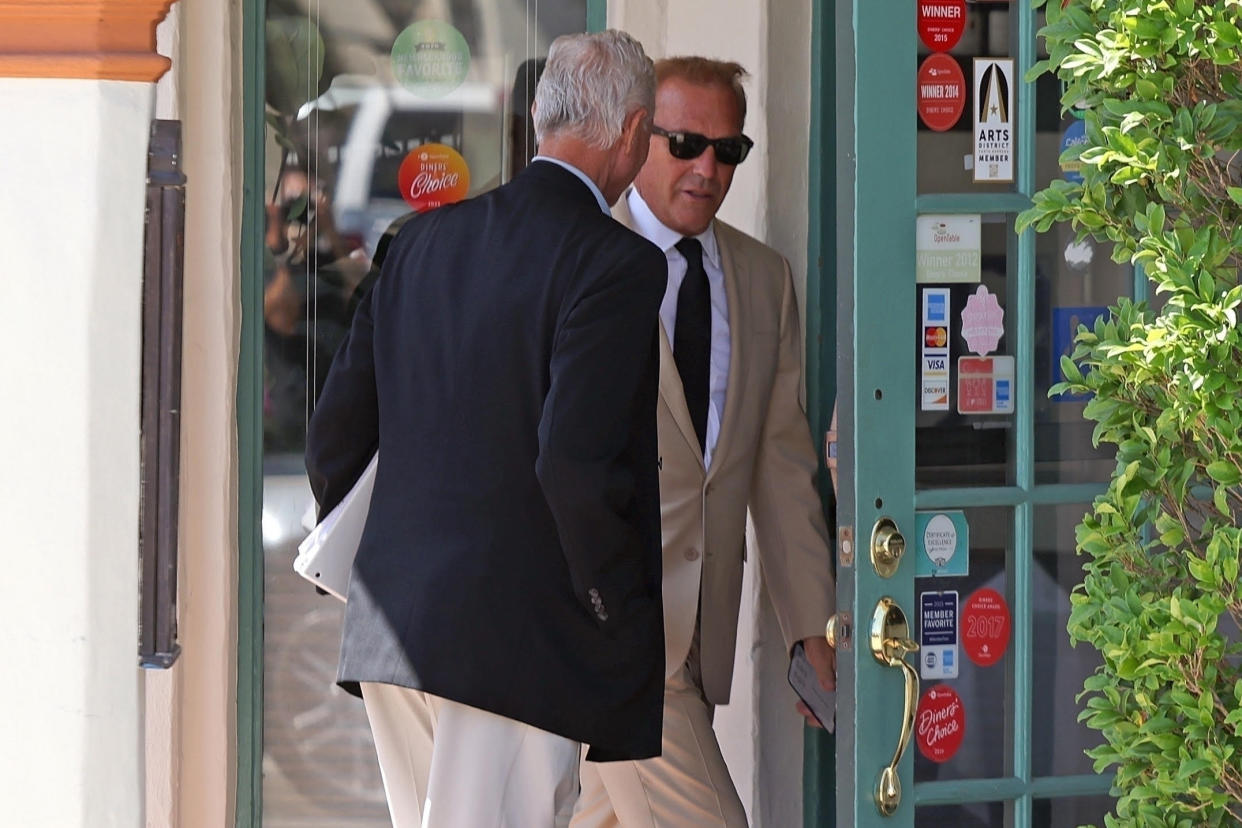 Kevin Costner attends divorce hearing amid his and Christine Costner's disagreement over child support in Santa Barbara, Calif. on Aug. 31, 2023. (Backgrid)