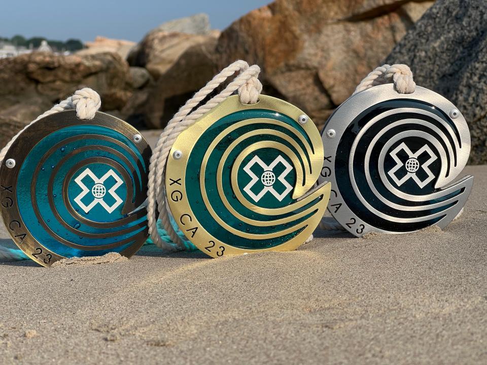 The front of the X Games medals. Lisa Issenberg, better known as Kiitellä, designed the medals.