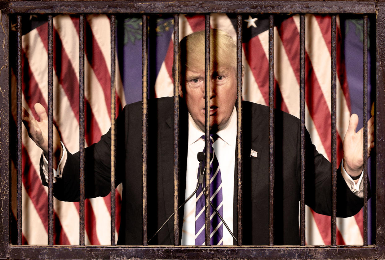 Donald Trump behind bars Photo illustration by Salon/Getty Images