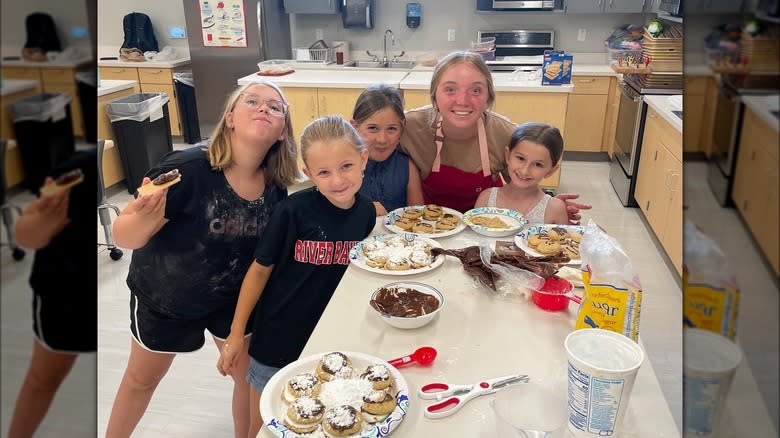 Abby baking with students 