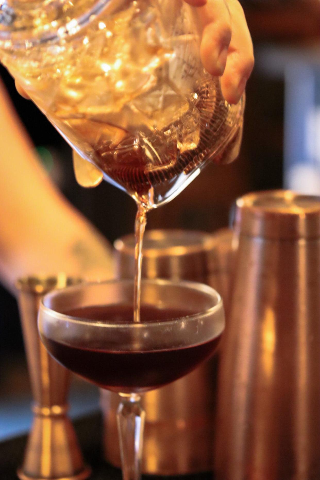 A cocktail being made at Gertie’s Whiskey Bar in Louisville's NuLu neighborhood.