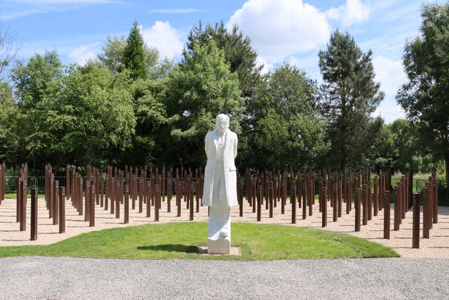 The Shot at Dawn memorial at the National Memorial Arboretum