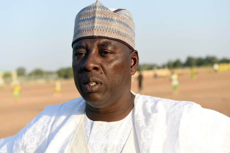 El-Kanemi Warriors football club chairman Mohammed Zanna, pictured during a training session in Maiduguri on February 2, 2016