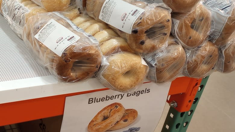 blueberry bagels in bags