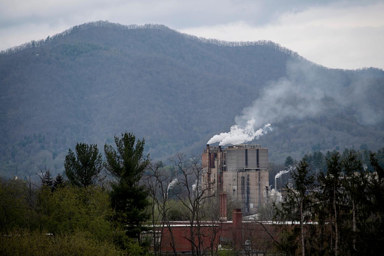 The Pactiv-Evergreen paper mill in Canton is seen from Pisgah High School.