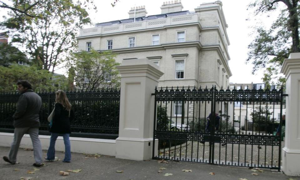 A mansion at Kensington Palace Gardens, in London. 