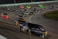 HOMESTEAD, FL - NOVEMBER 20: Matt Kenseth, driver of the #17 Crown Royal Ford, leads the field during the NASCAR Sprint Cup Series Ford 400 at Homestead-Miami Speedway on November 20, 2011 in Homestead, Florida. (Photo by Chris Trotman/Getty Images for NASCAR)