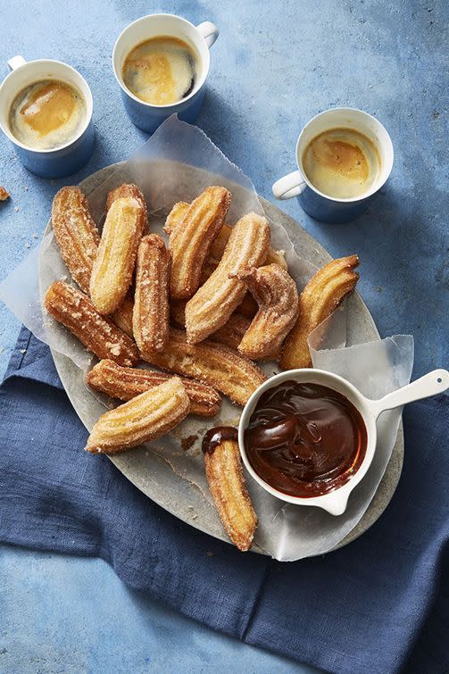 Churros with Chocolate-Caramel Sauce