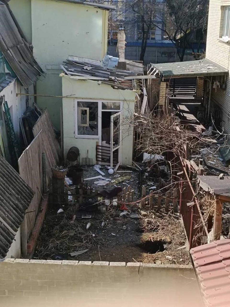 The damage to Kamran’s home, which was bombed after he left (Kamran Mehdipour)