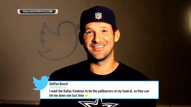 Even Romo could laugh at the perception of the Cowboys. (Dallascowboys.com, via champsnation.com)
