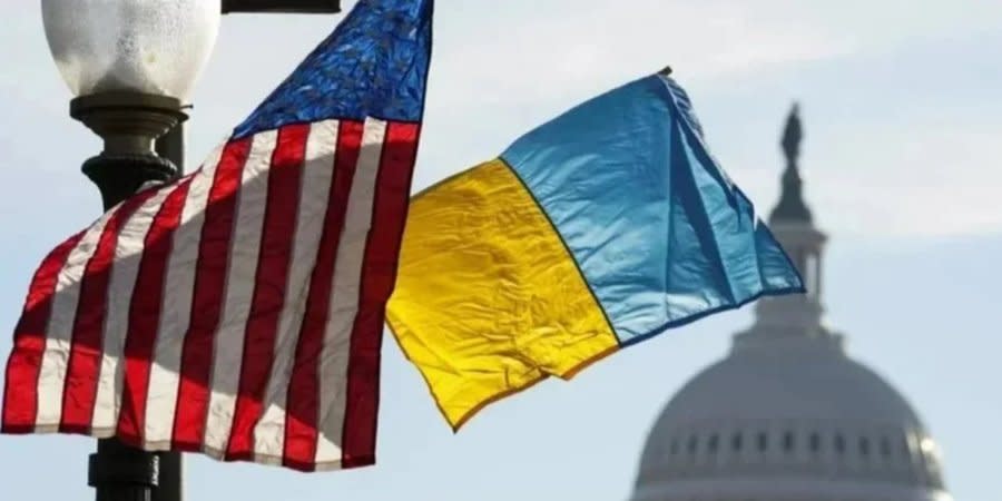 U.S. and Ukrainian flags
