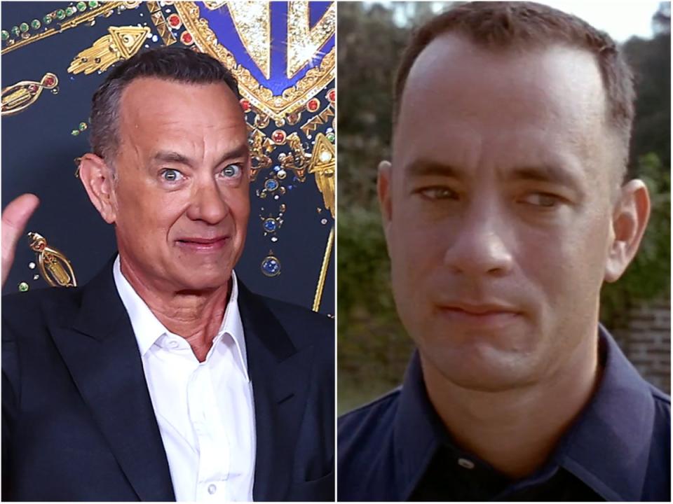 Hanks and his character Gump (Getty/Paramount)
