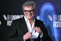 <p>Colin Firth arrives at the <em>Supernova</em> screening at the BFI London Film Festival on Sunday in London.</p>