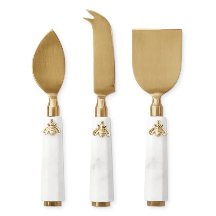 <p><a href="https://go.redirectingat.com?id=74968X1596630&url=https%3A%2F%2Fwww.williams-sonoma.com%2Fproducts%2Fhoneycomb-cheese-knives-set-of-3&sref=https%3A%2F%2Fwww.thepioneerwoman.com%2Fholidays-celebrations%2Fg41757182%2Fnew-years-eve-decorations%2F" rel="nofollow noopener" target="_blank" data-ylk="slk:Shop Now;elm:context_link;itc:0;sec:content-canvas" class="link ">Shop Now</a></p><p>Marble Honeycomb Cheese Knives</p><p>williams-sonoma.com</p><p>$54.95</p><span class="copyright">Williams Sonoma</span>