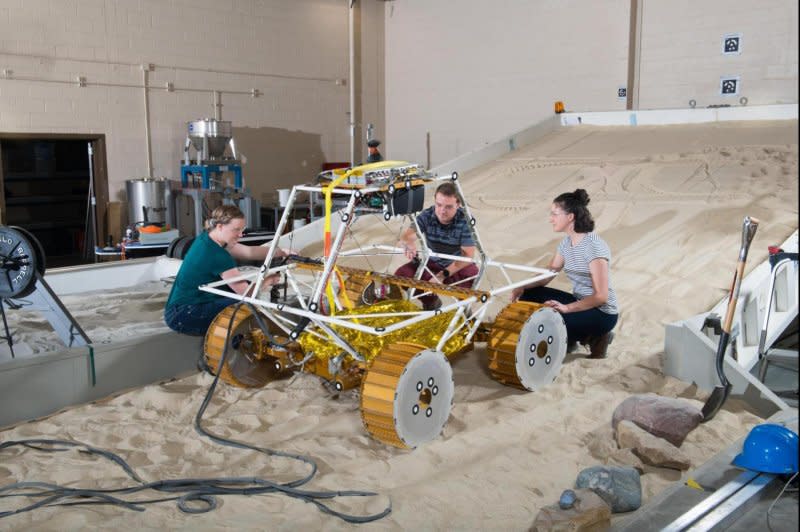 Engineers undertake VIPER lunar rover mobility platform testing at NASA's Glenn Research Center in Sandusky, Ohio. Photo by Bridget Caswell/NASA Glenn Research Center