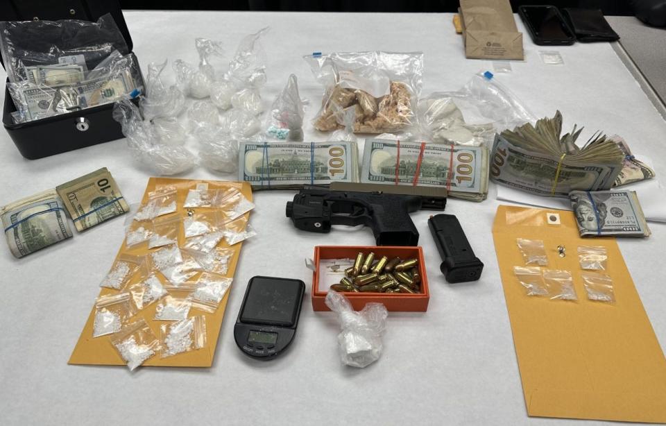 Oxnard police, assisted by the FBI, seized drugs, a gun and cash during a warrant search on Thursday.