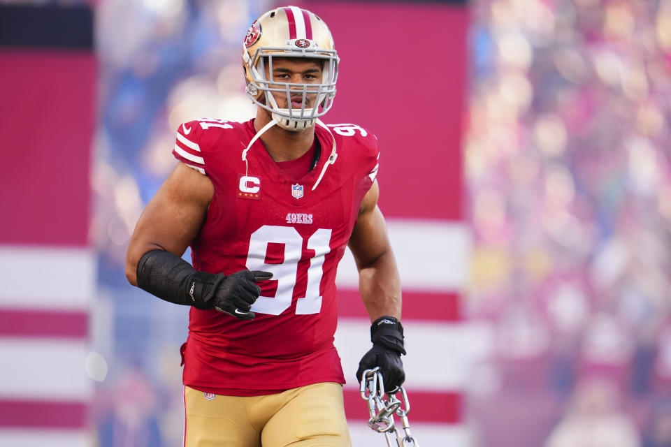 Arik Armstead is reportedly moving on after nine seasons in San Francisco. (Cooper Neill/Getty Images)