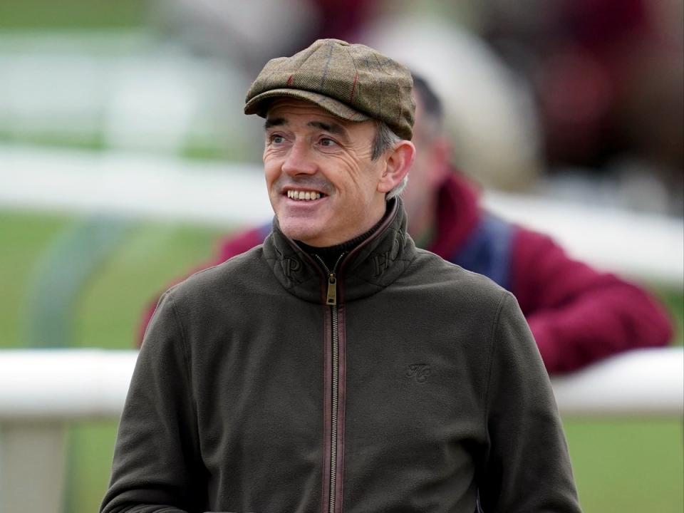 Walsh watching the gallops at the 2024 Cheltenham Festival (Adam Davy/PA Wire)