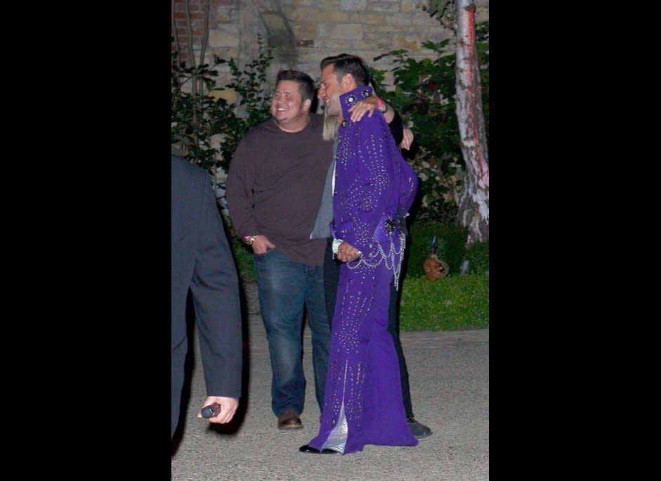 "Dancing With The Stars" pals Chaz Bono and David Arquette stop by Kate Hudson's Halloween party Saturday night.