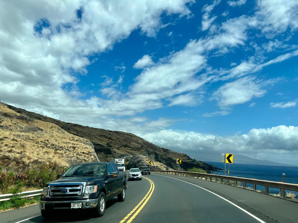 cliffside portion of Honoapi'ilani Highway in hawaii