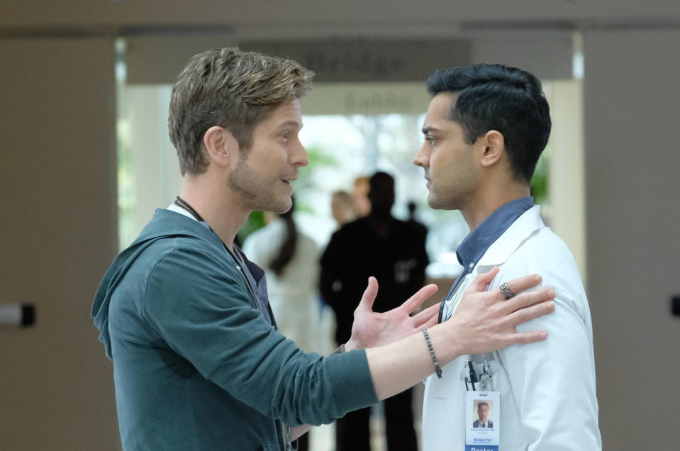 Matt Czuchry as Conrad Hawkin and Manish Dayal as Devon Pravesh (Fox)