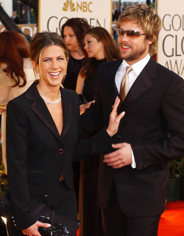 Jennifer Aniston and Brad Pitt in 2002
