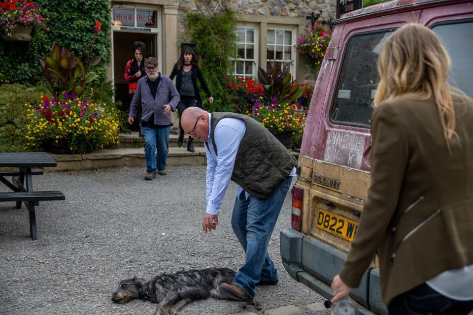 Monday, September 24: Charity accidentally runs over Monty's paw with Zak's van